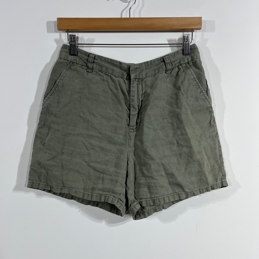 Calvin Klein Fisherman Euro Summer Granola 100% Boho Linen Shorts Indie Womens 4
